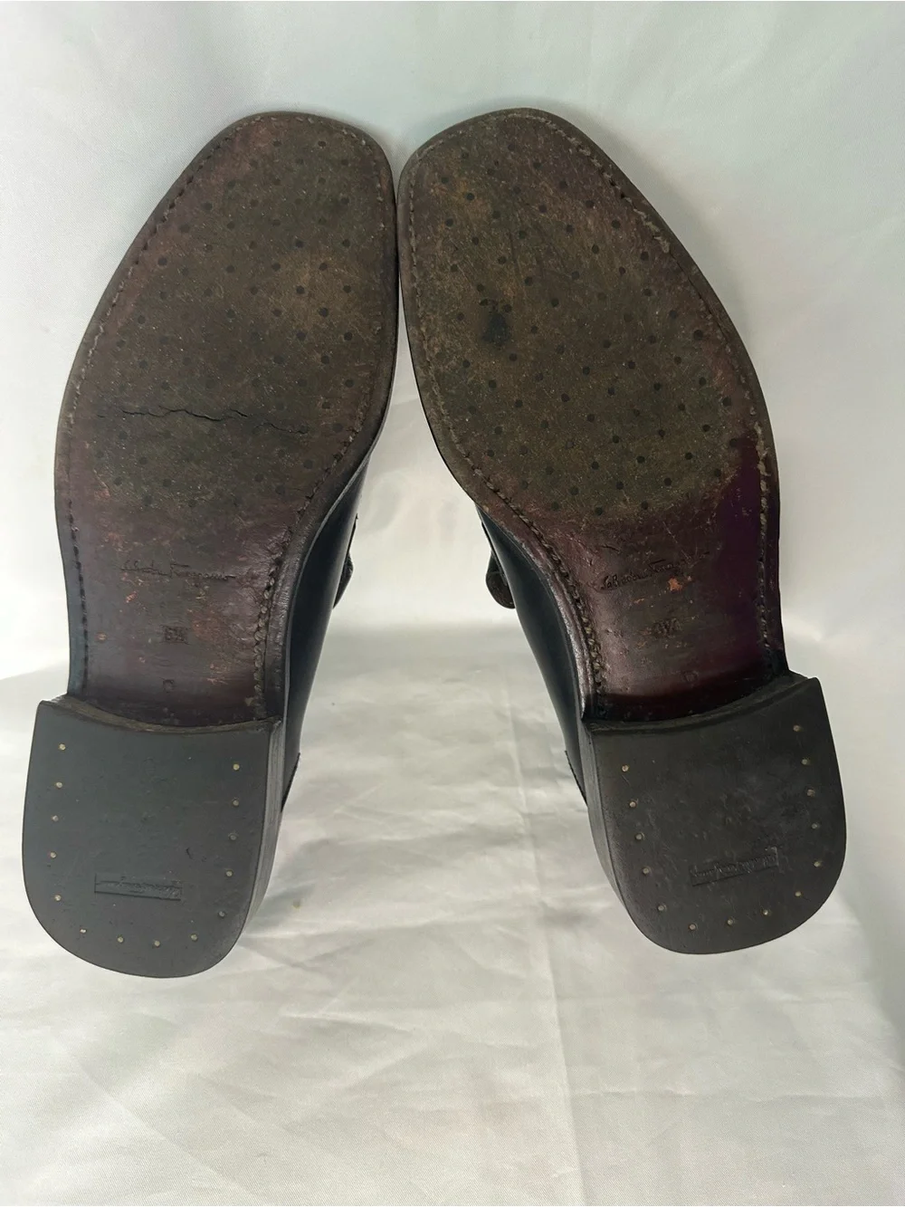 Salvatore Ferragamo Men’s Black Leather Loafers Slip-On Shoes Size 6.5